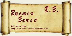 Rusmir Berić vizit kartica